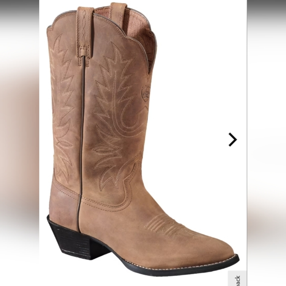Ariat Heritage R Toe Western Boots Ladies 8B, EUR 38.5, Distressed Brown - Picture 2 of 10